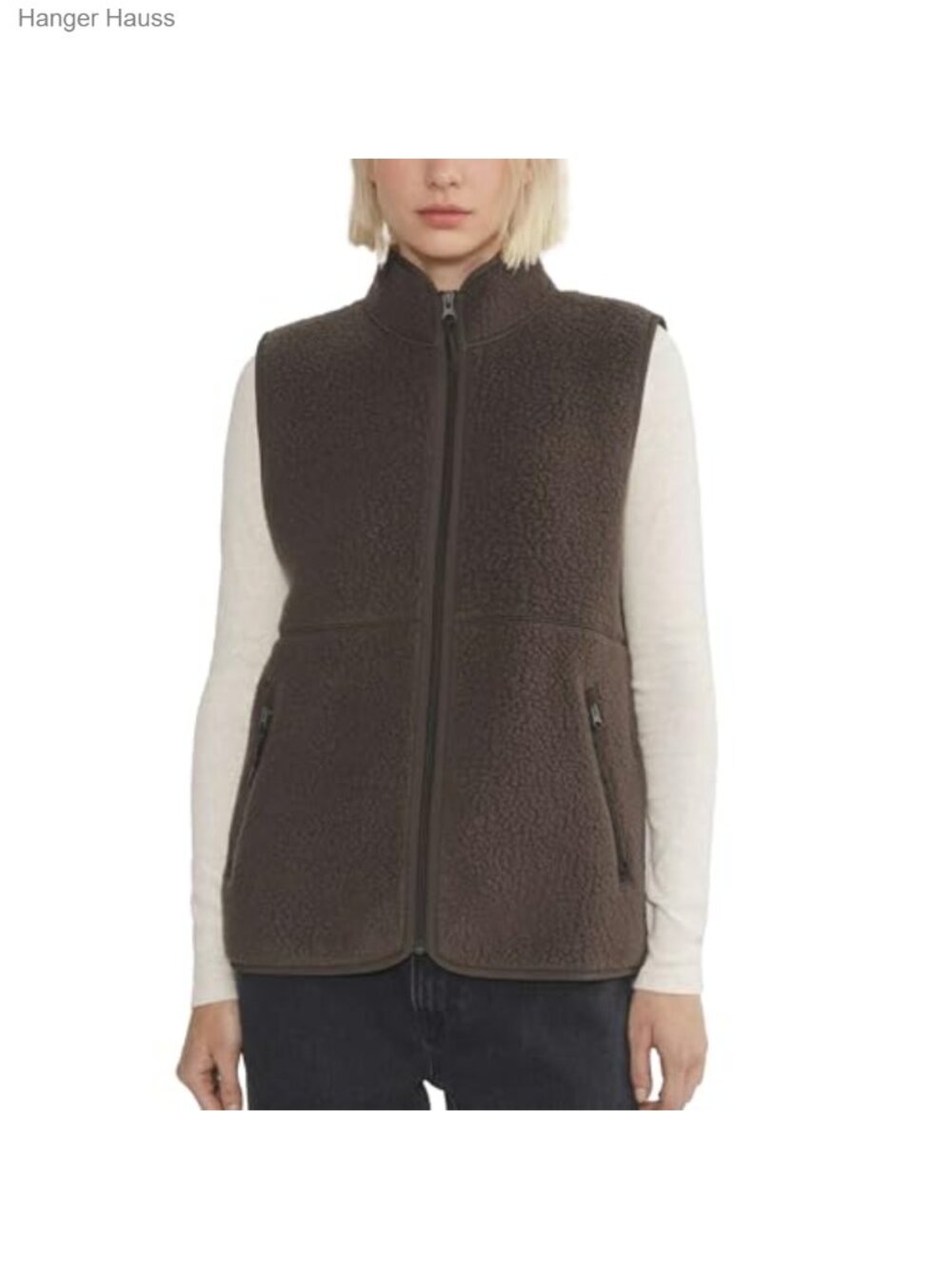 Sherpa Fleece Vest for Women Lightweight Zip Up Sleeveless Jacket